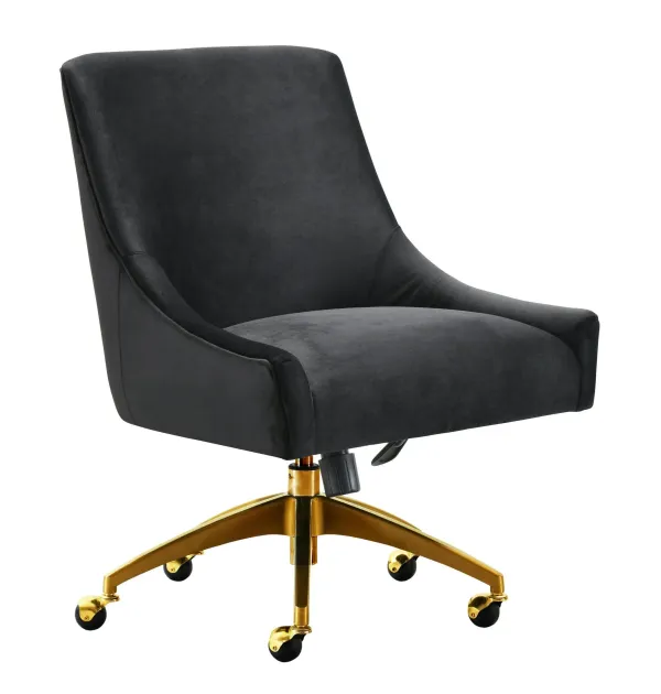 Maddie Upholstered Desk Chair - Black