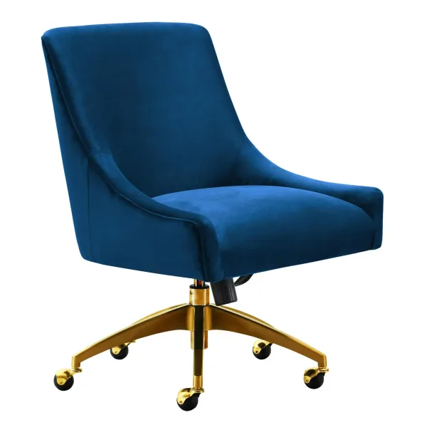 Maddie Upholstered Desk Chair - Navy