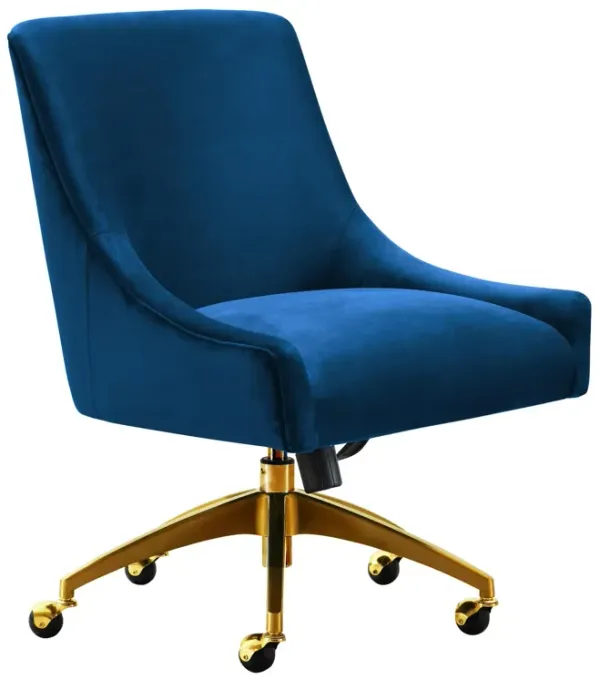 Maddie Upholstered Desk Chair - Navy