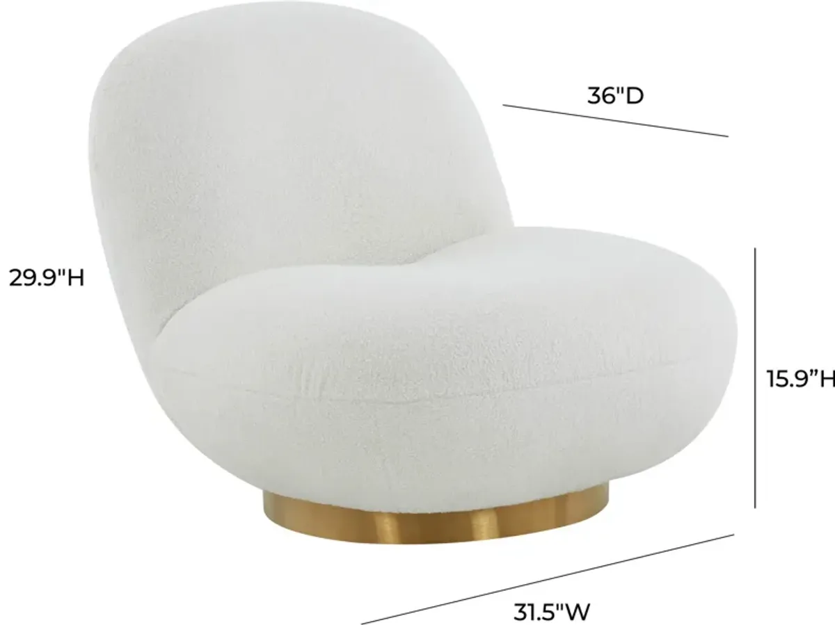 Issey Swivel Accent Chair - White