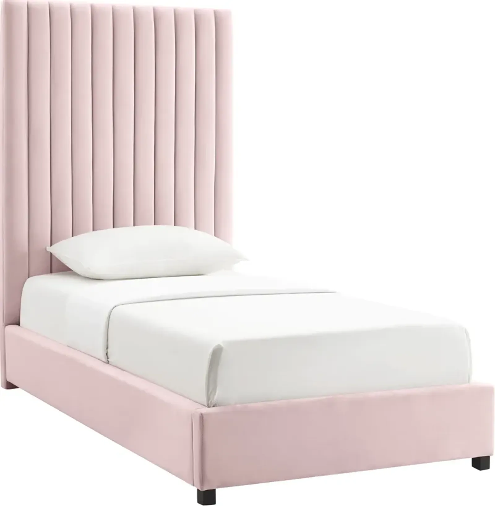 Michel Twin Upholstered Platform Bed - Pink