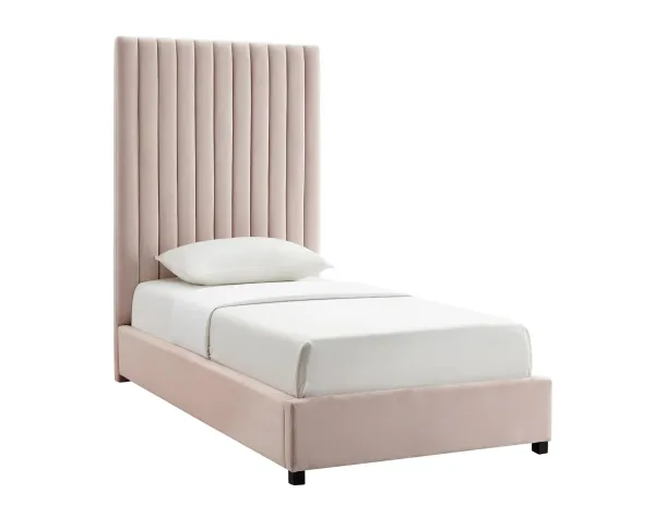 Michel Twin Upholstered Platform Bed - Pink