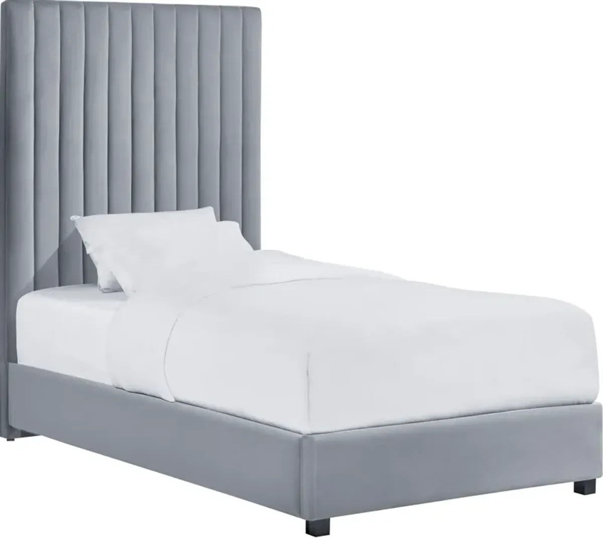 Michel Twin Upholstered Platform Bed - Gray