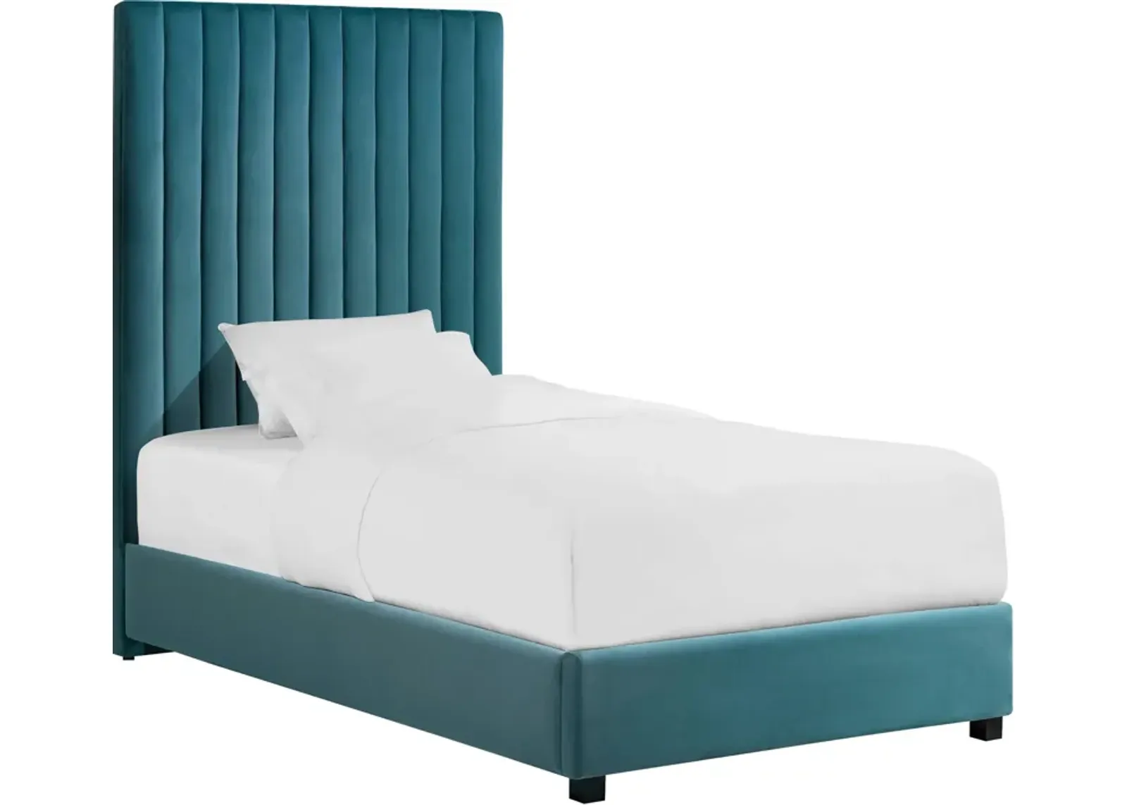 Michel Twin Upholstered Platform Bed - Blue