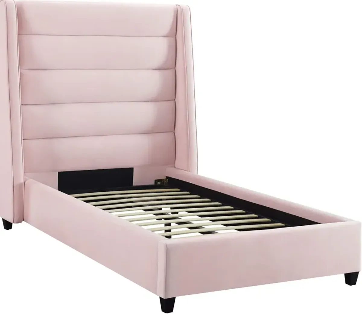 Darcy Twin Upholstered Platform Bed - Pink