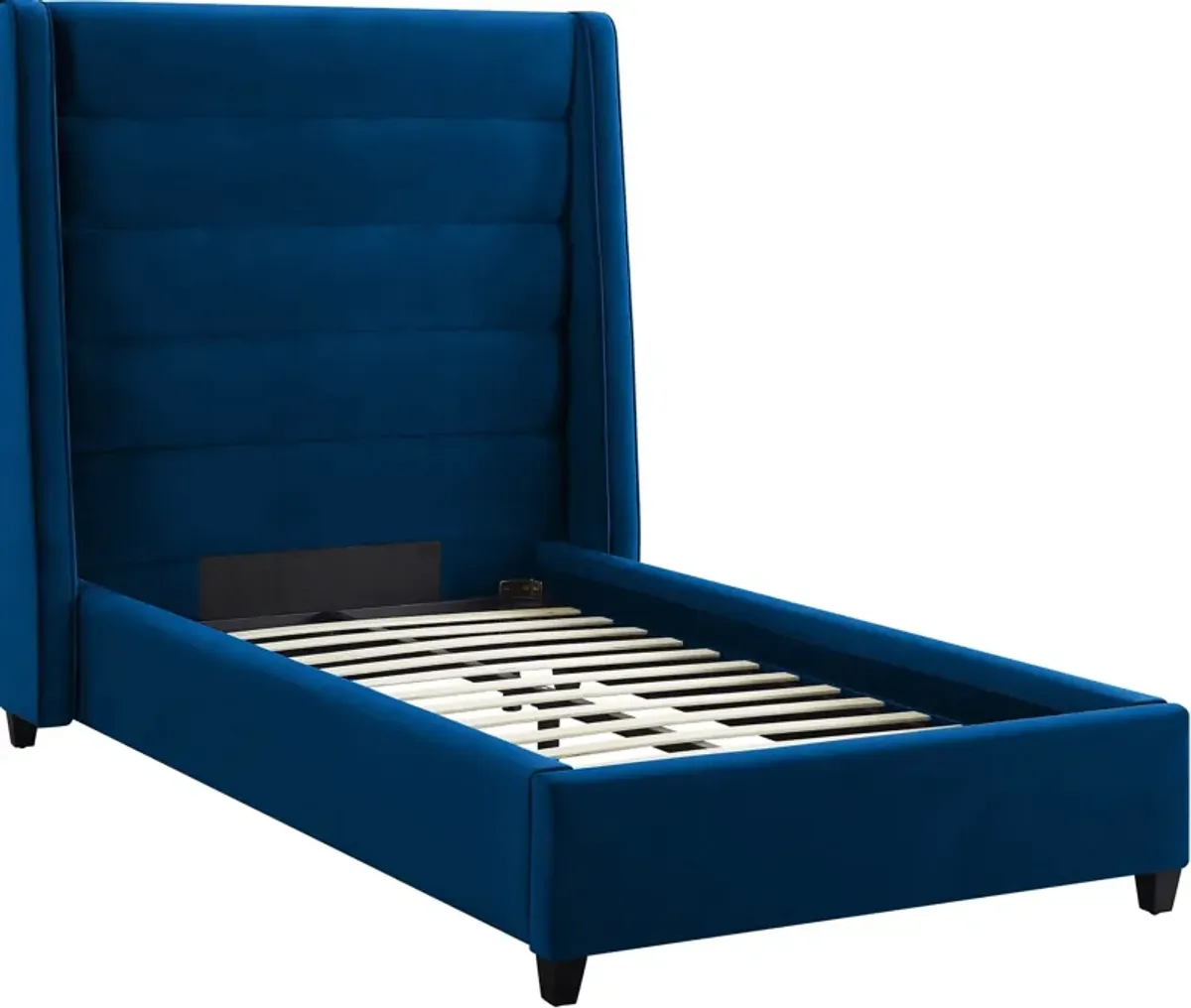 Darcy Twin Upholstered Platform Bed - Navy