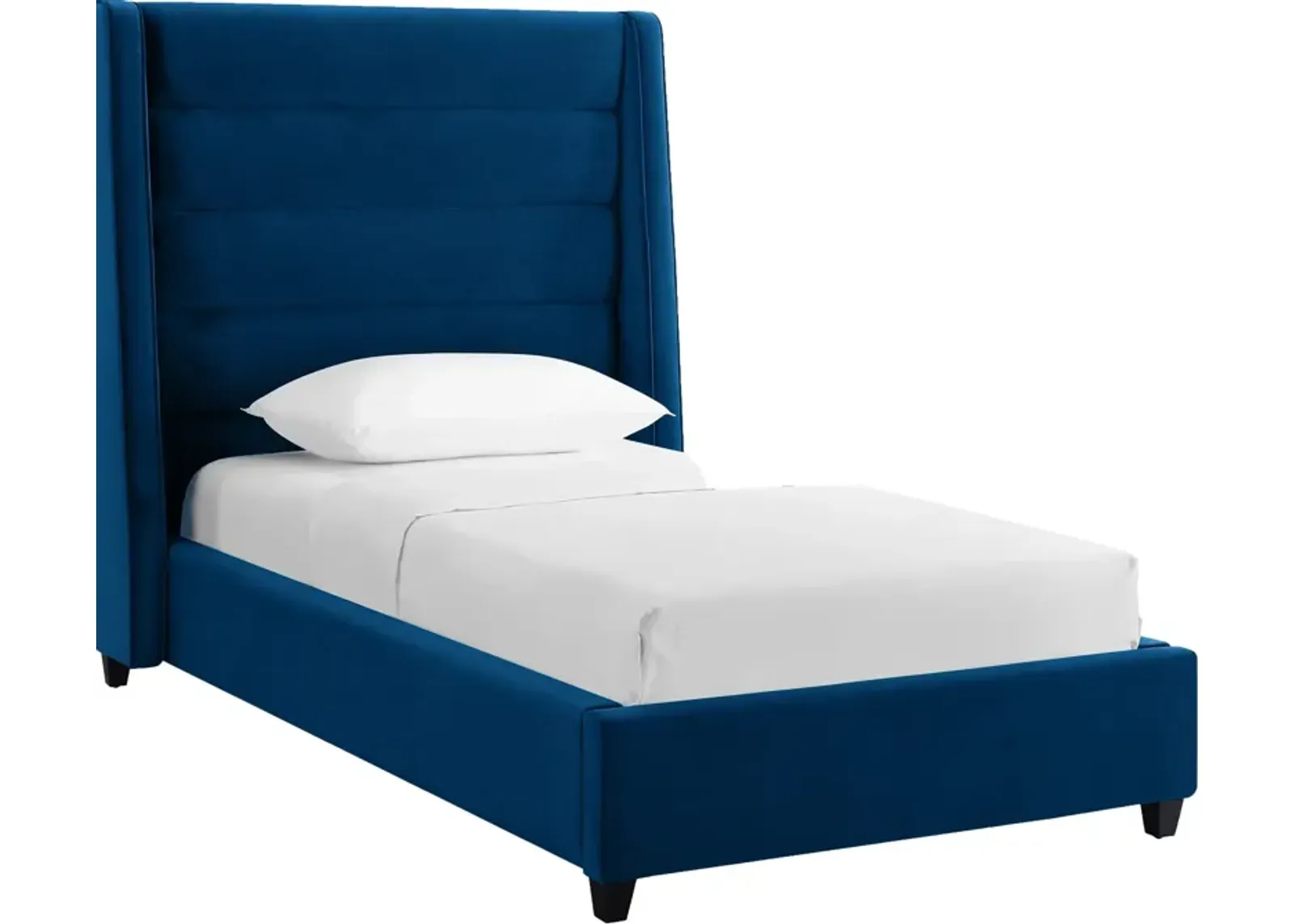 Darcy Twin Upholstered Platform Bed - Navy