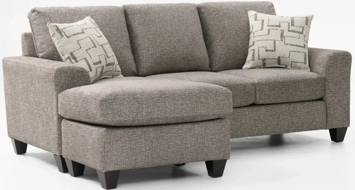 Canyon Sofa with Reversible Chaise and Swivel Chair Set - Taupe