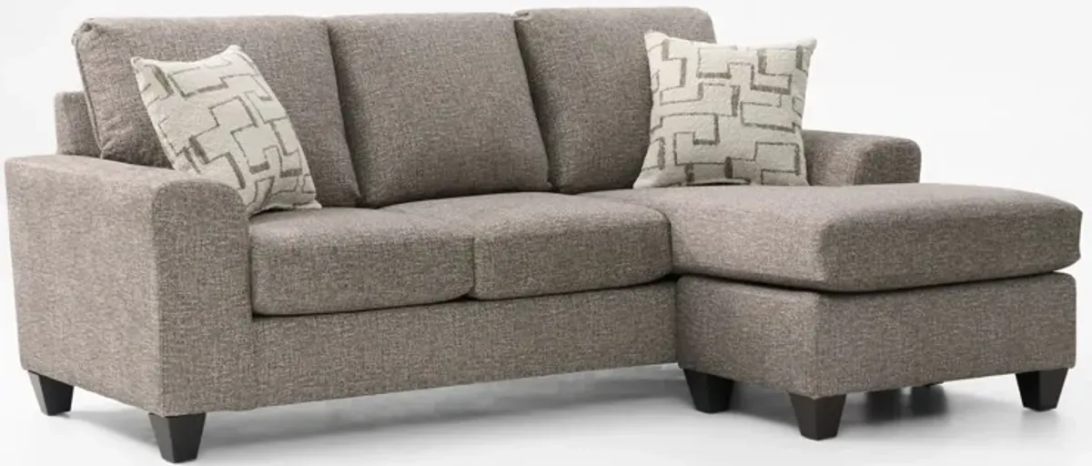 Canyon Sofa with Reversible Chaise and Swivel Chair Set - Taupe