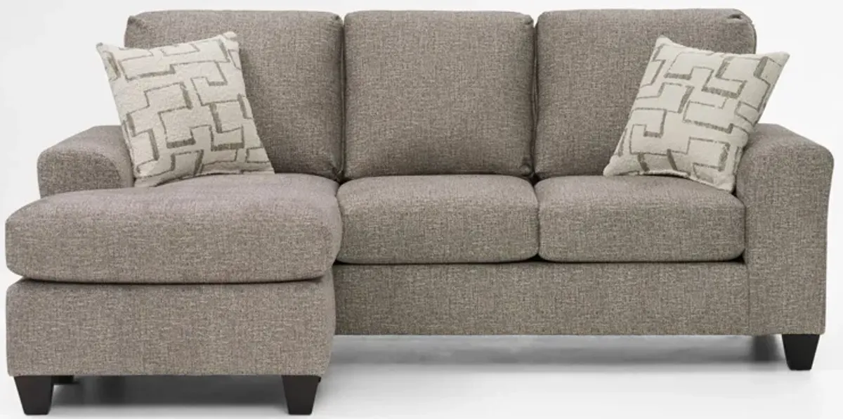 Canyon Sofa with Reversible Chaise and Swivel Chair Set - Taupe