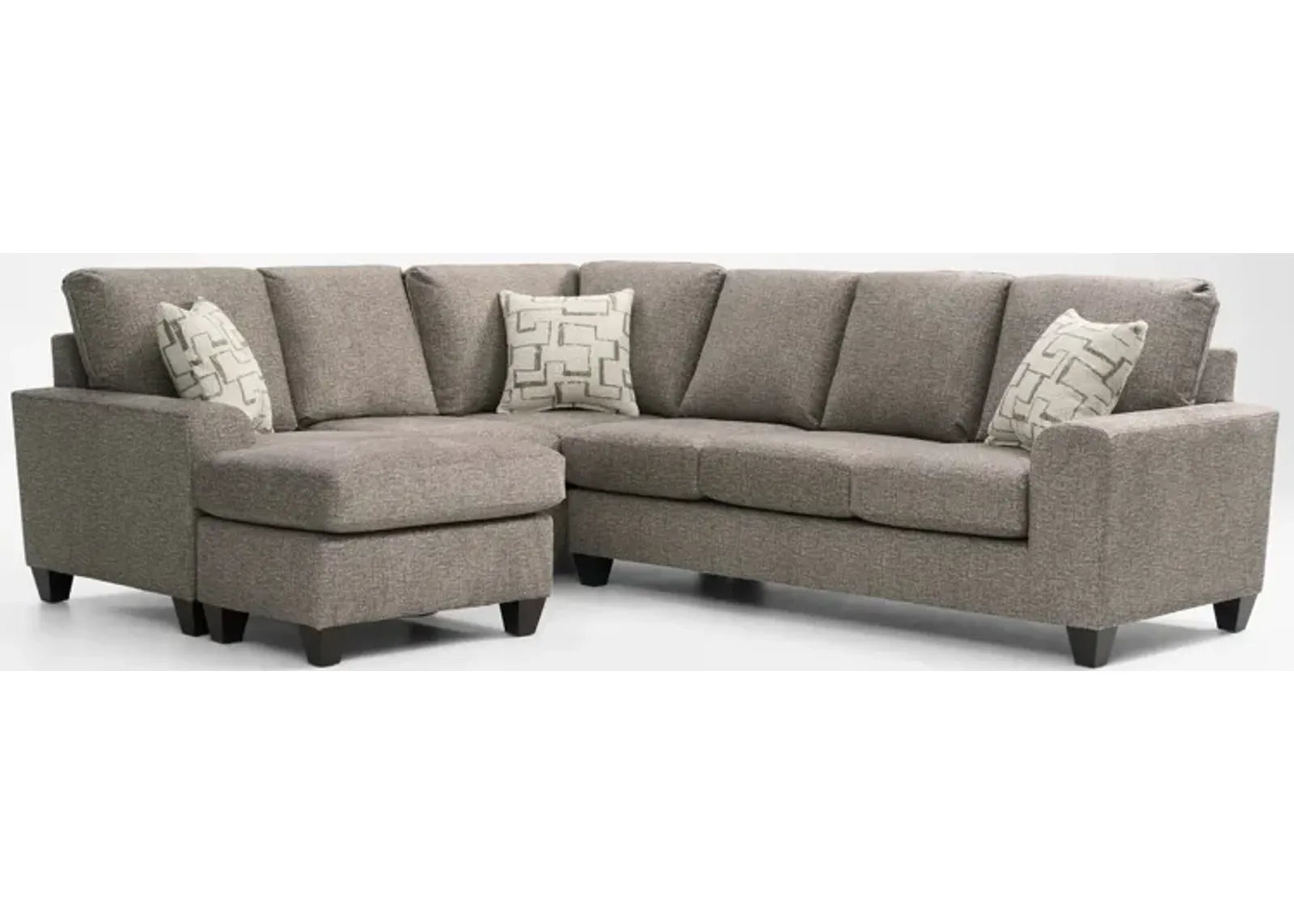 Canyon 2-Piece Sectional with Right-Facing Sofa and Reversible Chaise - Taupe