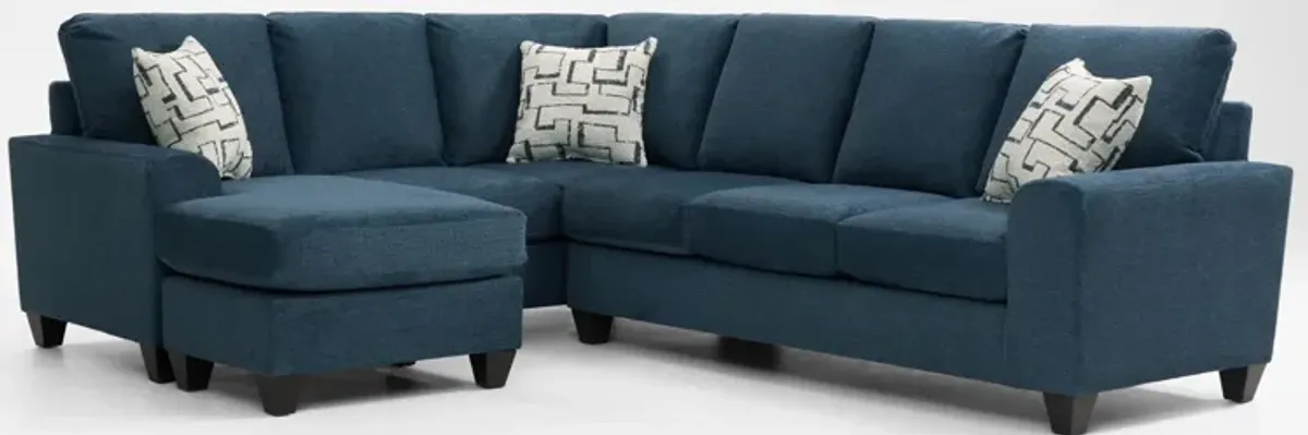 Canyon 2-Piece Sectional with Right-Facing Sofa and Reversible Chaise - Navy