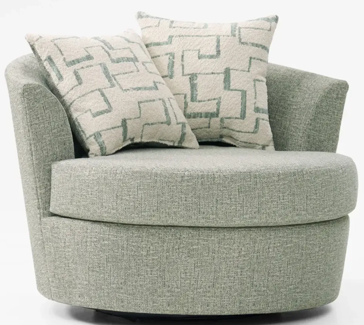 Canyon Sofa with Reversible Chaise and Swivel Chair Set - Seafoam