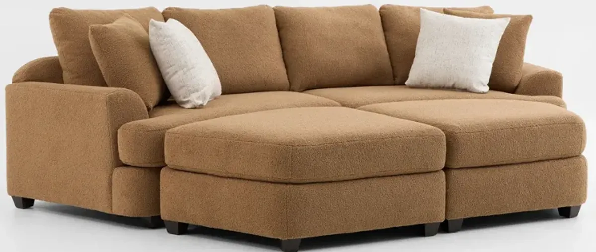 Skylar 4-Piece Pit Sectional - Texel Caramel