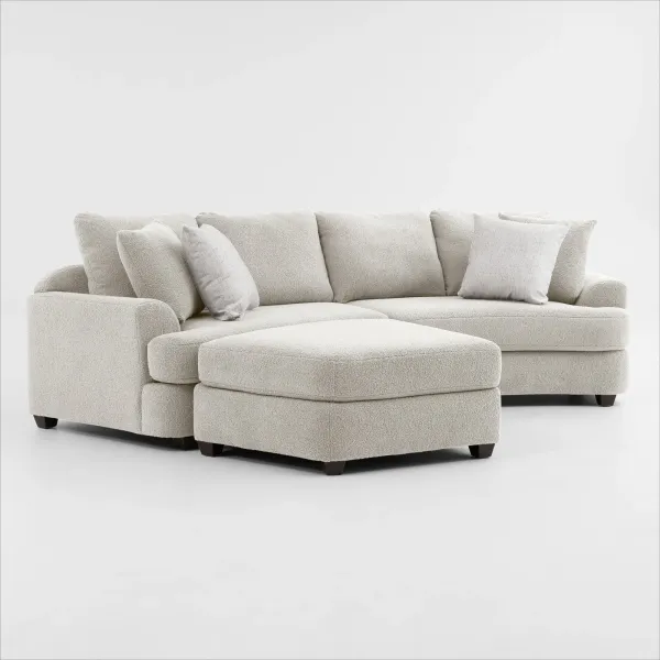 Skylar 3-Piece Sectional with Left-Facing Ottoman - Texel Gray
