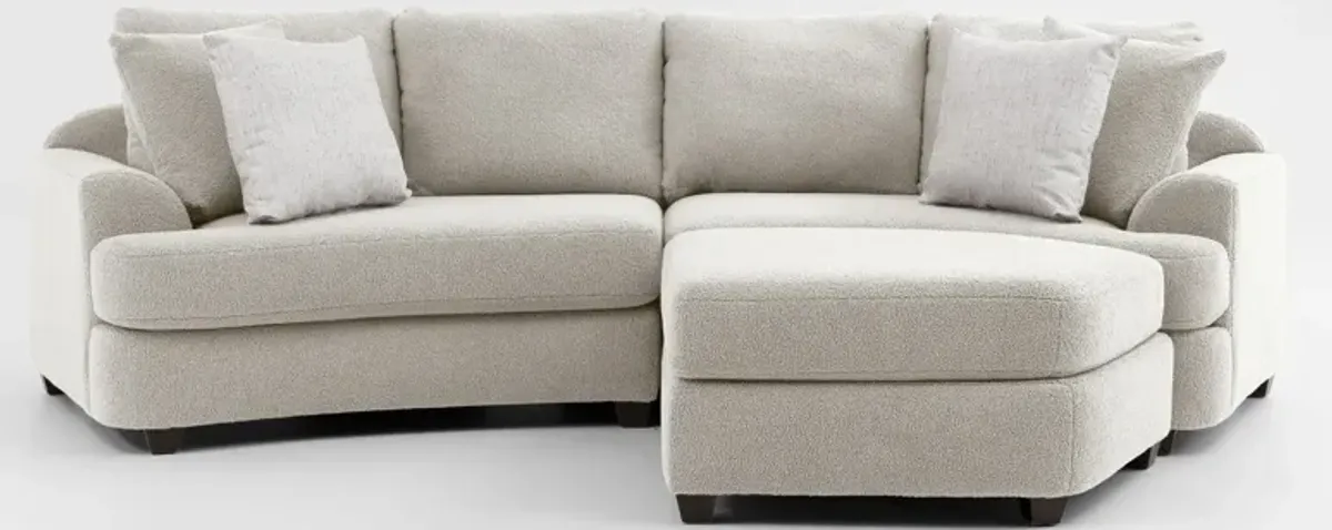 Skylar 3-Piece Sectional with Right-Facing Ottoman - Texel Gray