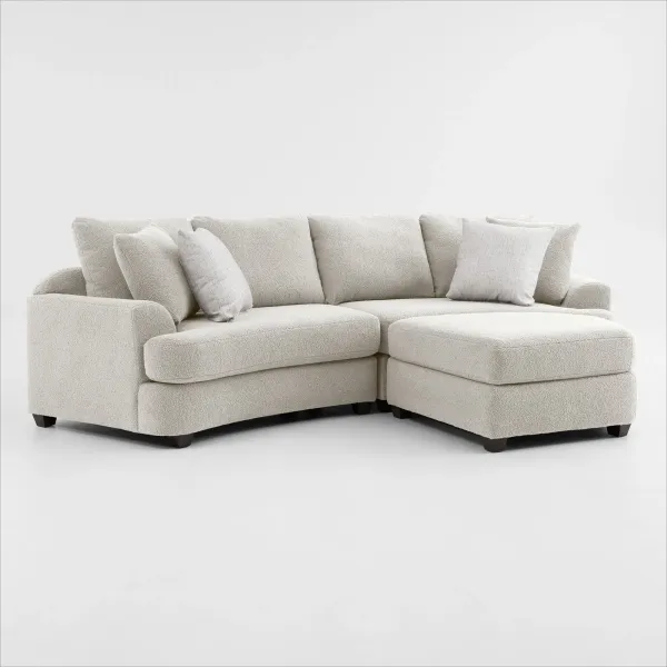 Skylar 3-Piece Sectional with Right-Facing Ottoman - Texel Gray
