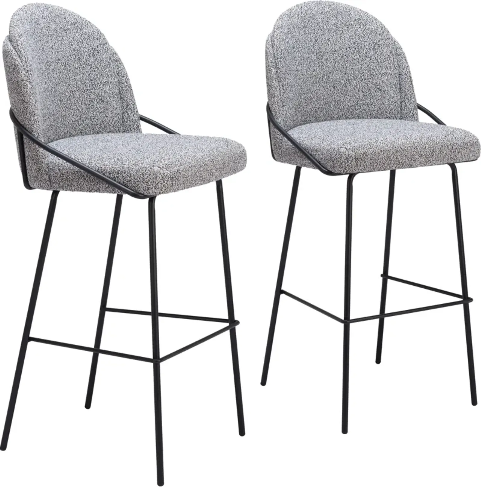 Lester Set of 2 Bar Stools - Black/White