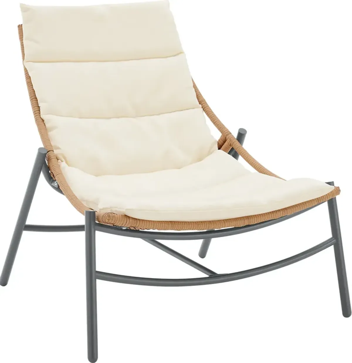 Waikiki Set of 2 Outdoor Lounge Chairs and End Table - Cream