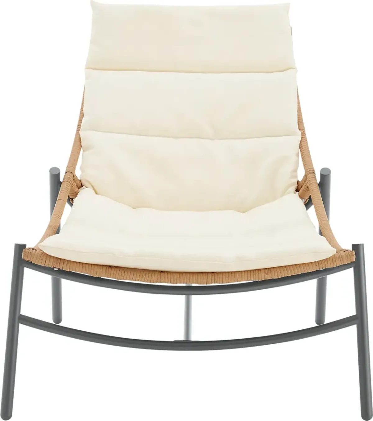 Waikiki Set of 2 Outdoor Lounge Chairs and End Table - Cream