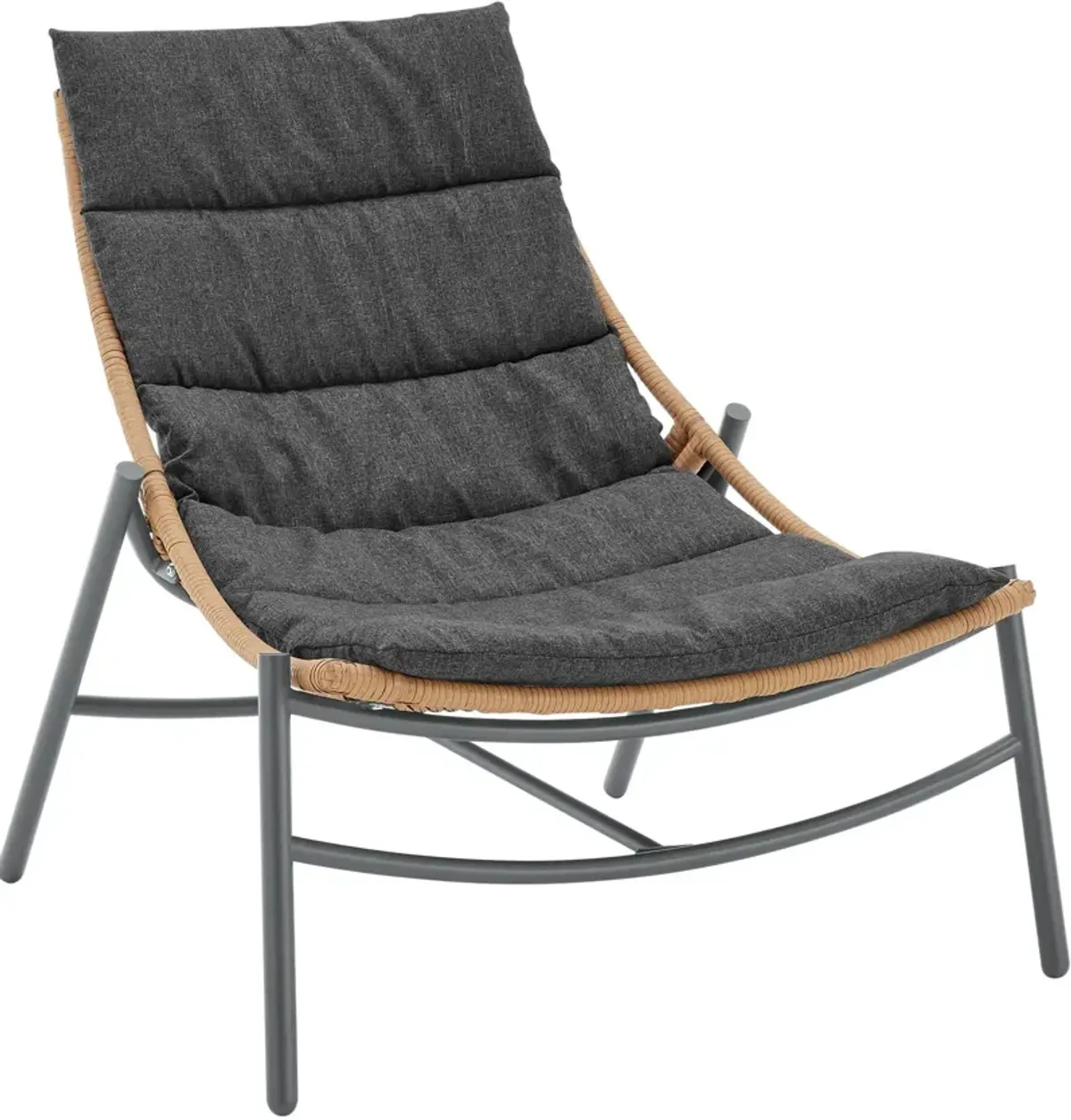 Waikiki Set of 2 Outdoor Lounge Chairs and End Table - Gray