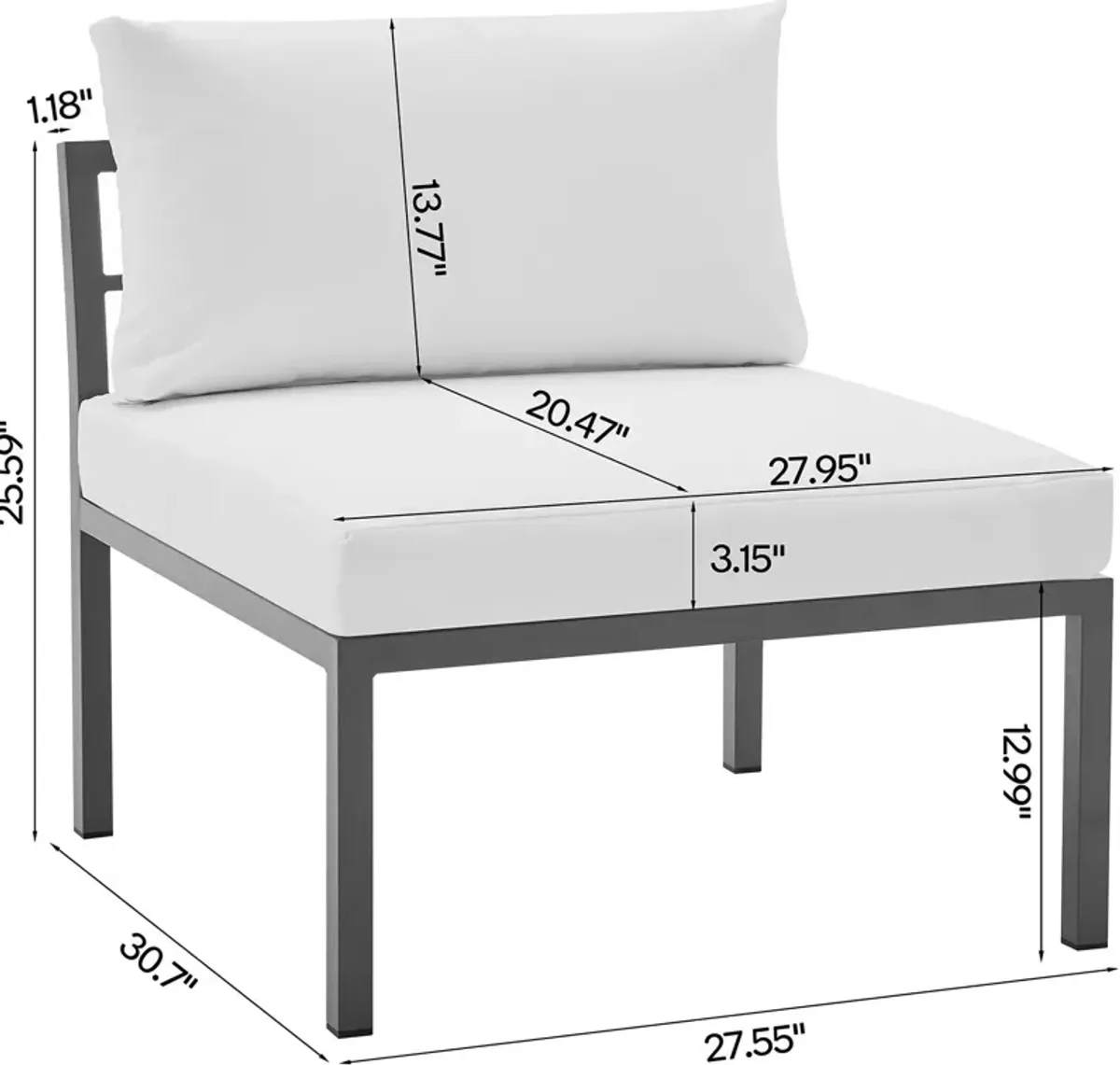 Maui Outdoor 4-Piece Sectional and Coffee Table Set - White