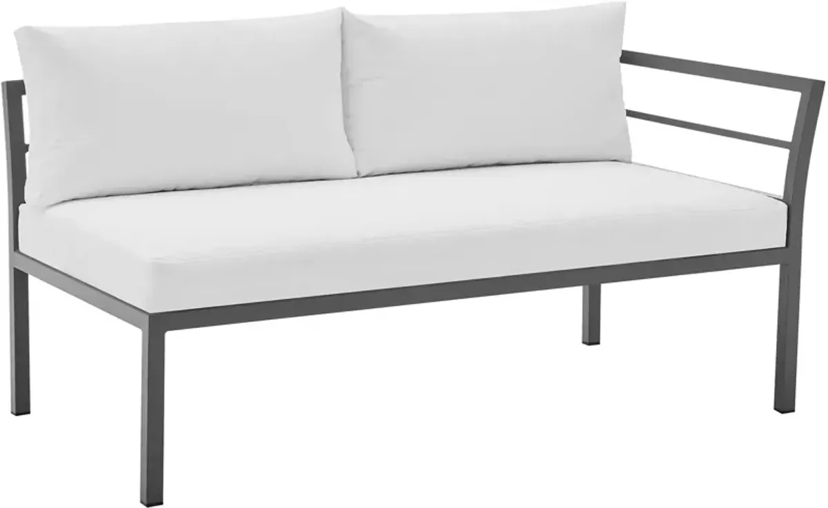 Maui Outdoor 4-Piece Sectional and Coffee Table Set - White