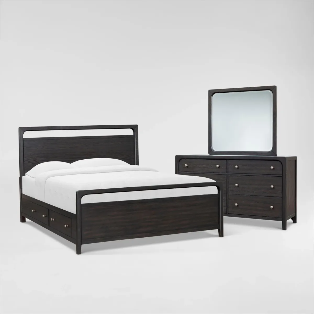 Austin 5-Piece Storage Bedroom Set with Dresser and Mirror - Queen