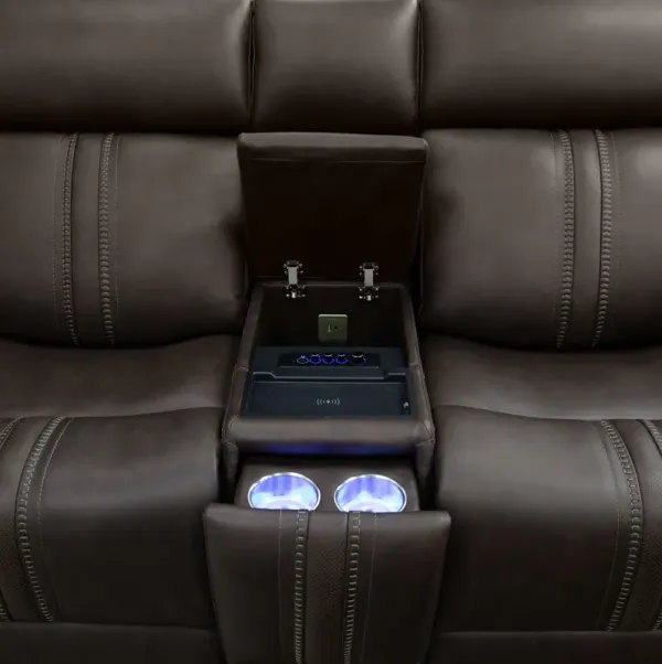 Infinity Triple-Power Reclining Sofa, Loveseat and Recliner with Immersive Sound - Brown