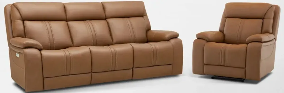Infinity Triple-Power Reclining Sofa and Recliner with Immersive Sound - Camel