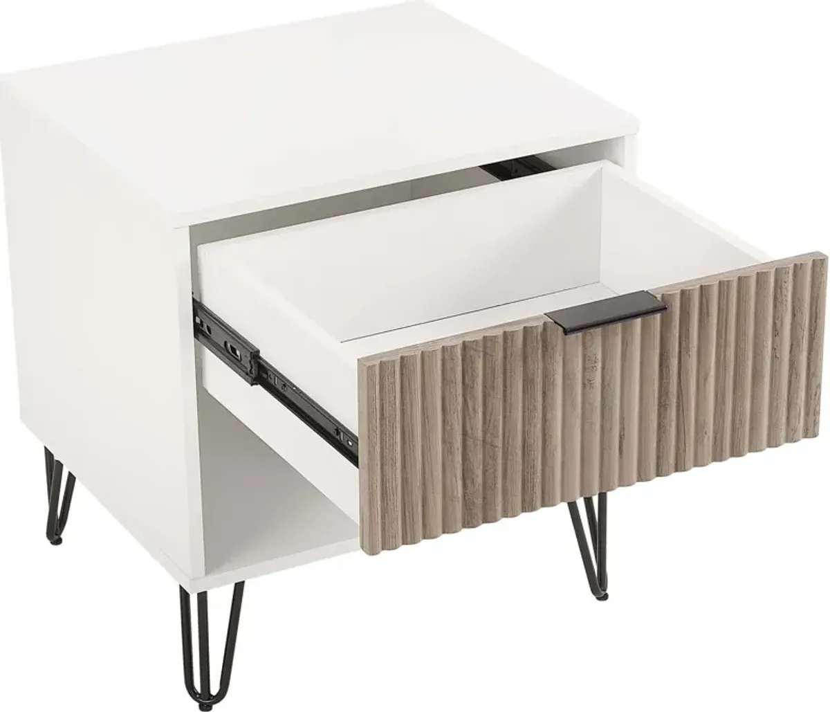 Sheridan Nightstand - White/Gray