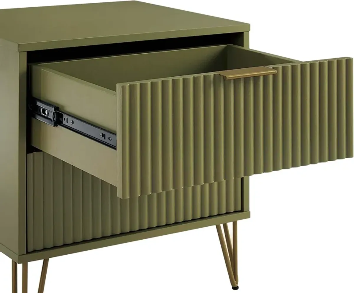 Sheridan 2-Drawer Nightstand - Green