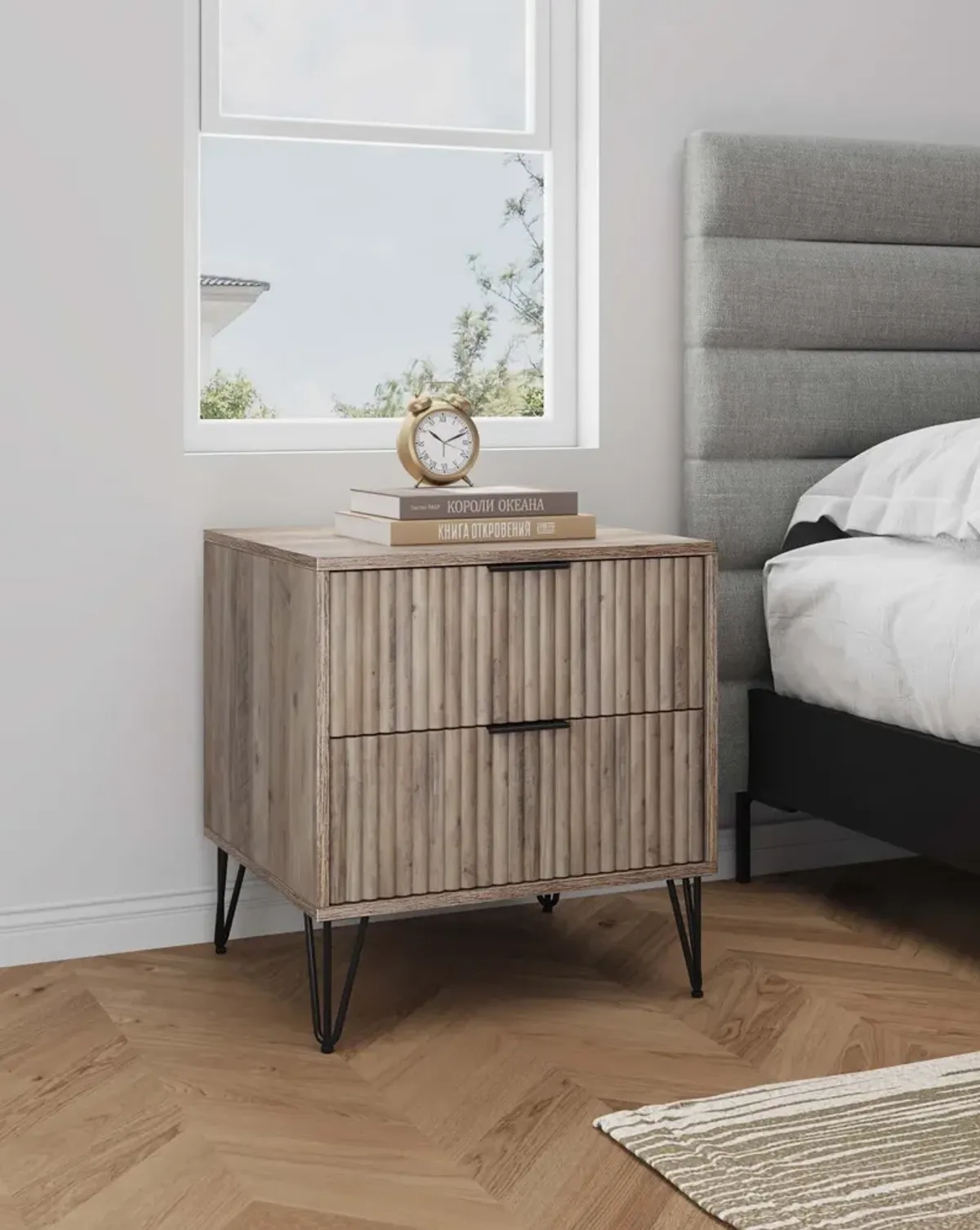 Sheridan 2-Drawer Nightstand - Gray