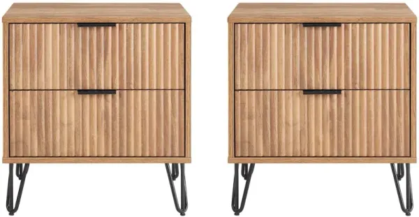 Sheridan 2-Drawer Nightstand Set - Brown