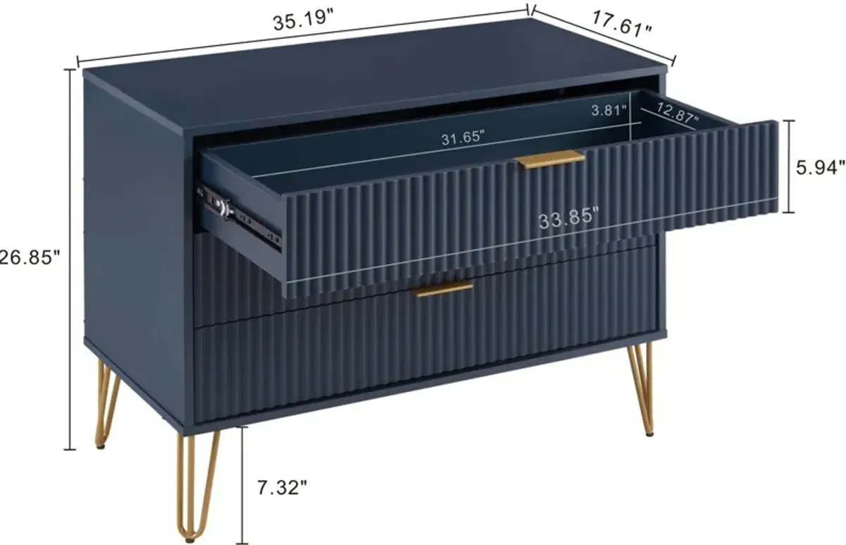 Sheridan 3-Drawer Dresser - Blue