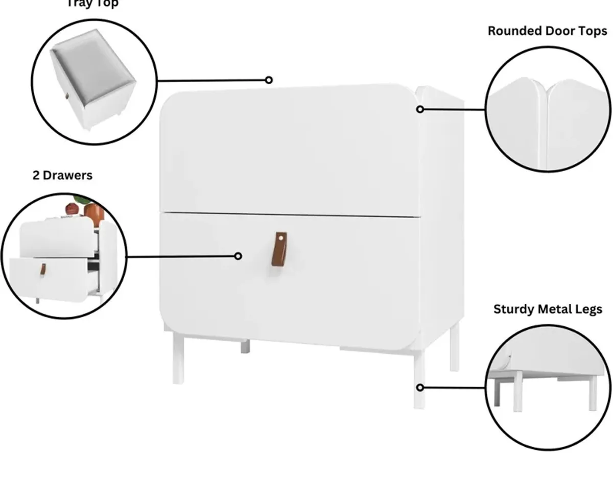 Duane 2-Drawer Nightstand Set - White