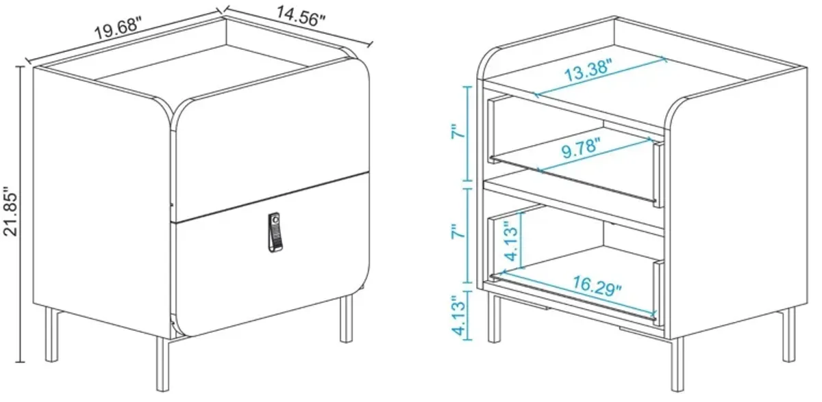 Duane 2-Drawer Nightstand Set - White