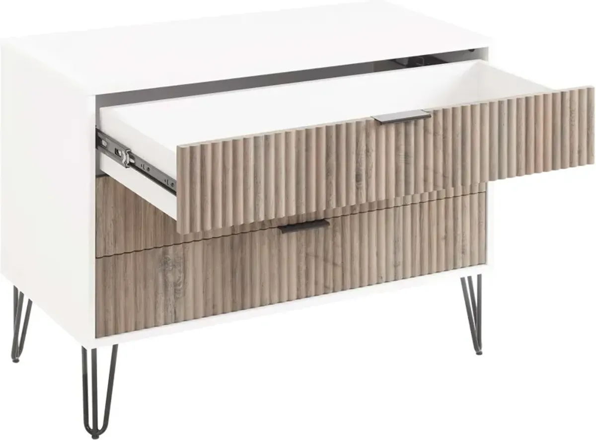 Sheridan 3-Drawer Dresser and Nightstand Set - White/Gray