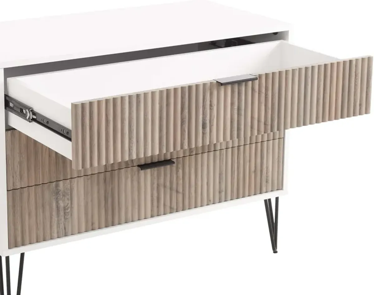 Sheridan 3-Drawer Dresser and Nightstand Set - White/Gray