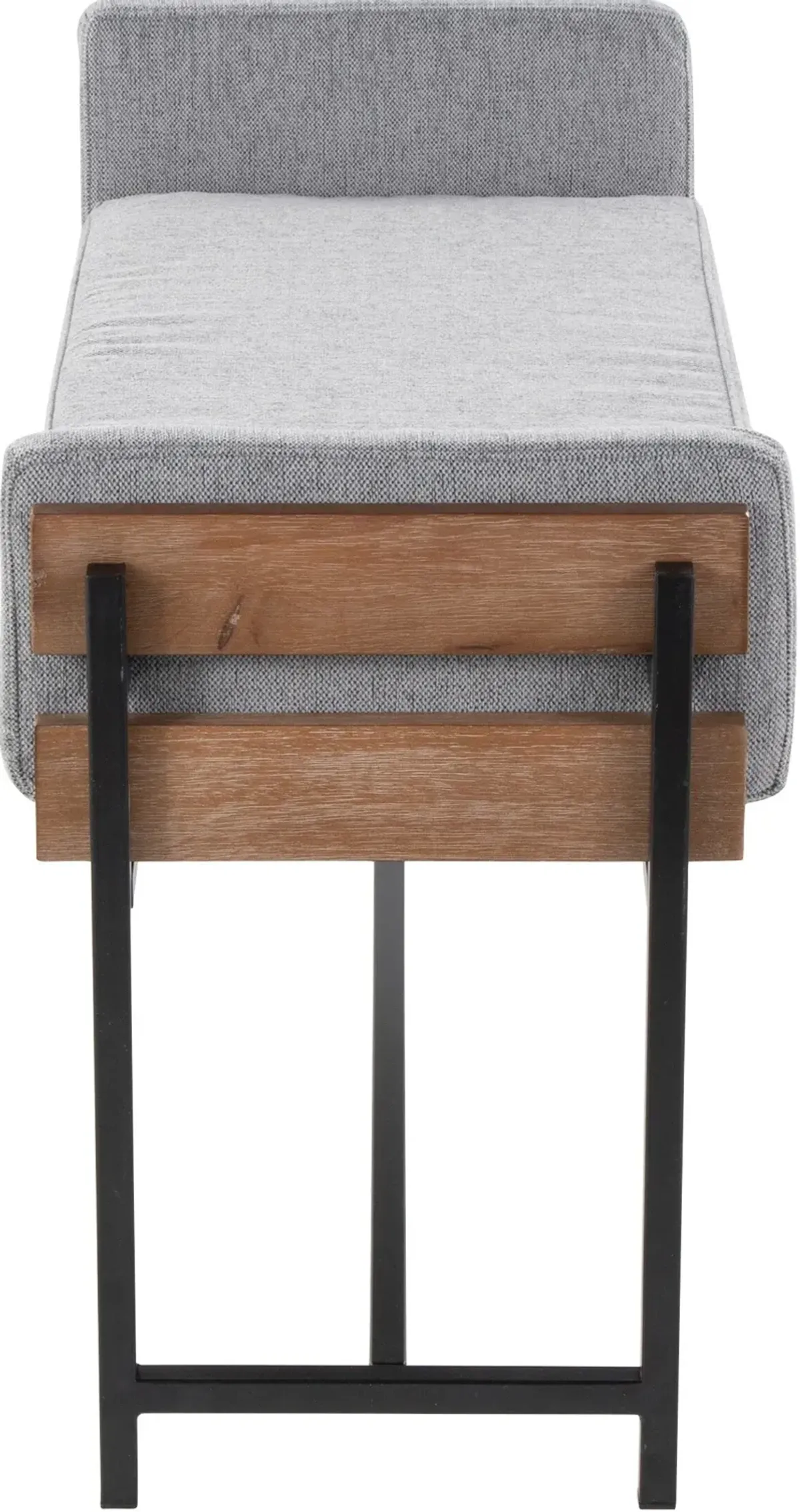 Kari Upholstered Bench - Light Gray/Brown