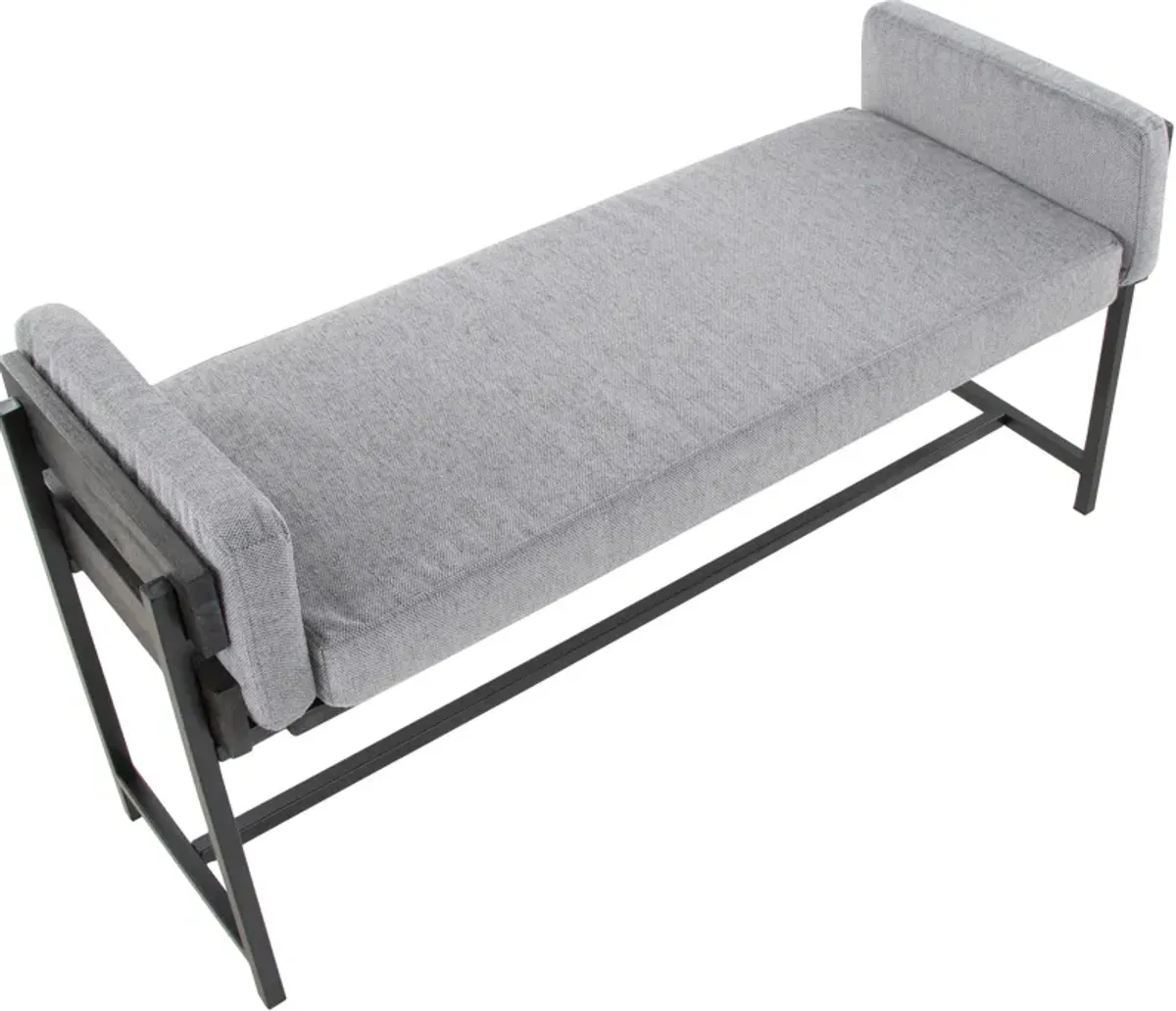 Kari Upholstered Bench - Light Gray/Gray