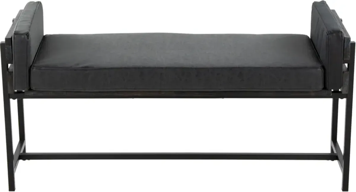 Kari Upholstered Bench - Black/Gray