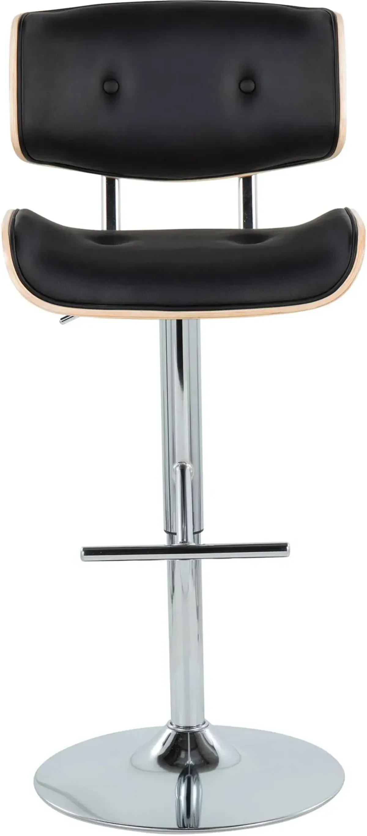 Blakely Set of 2 Adjustable Swivel Bar Stools - Black/Chrome