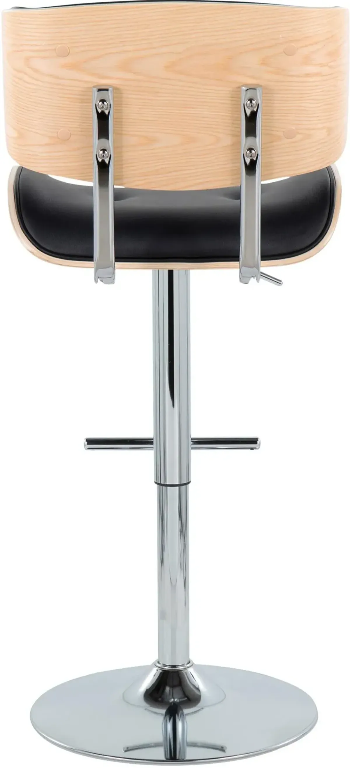 Blakely Set of 2 Adjustable Swivel Bar Stools - Black/Chrome