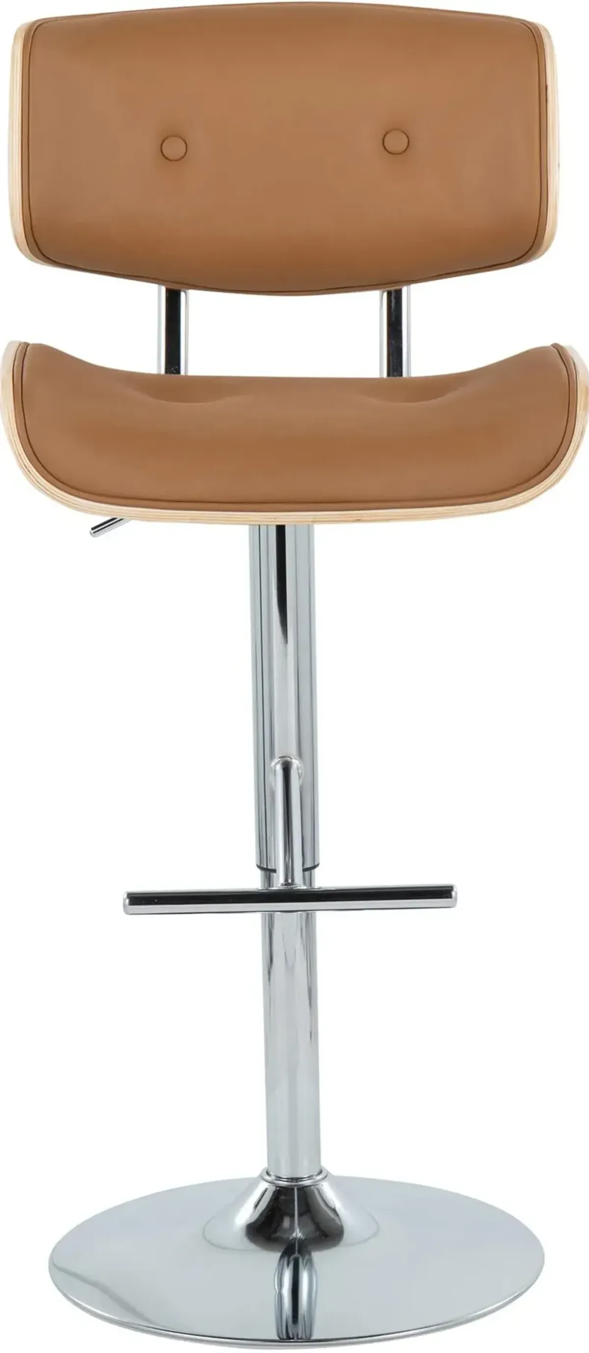 Blakely Set of 2 Adjustable Swivel Bar Stools - Brown/Chrome