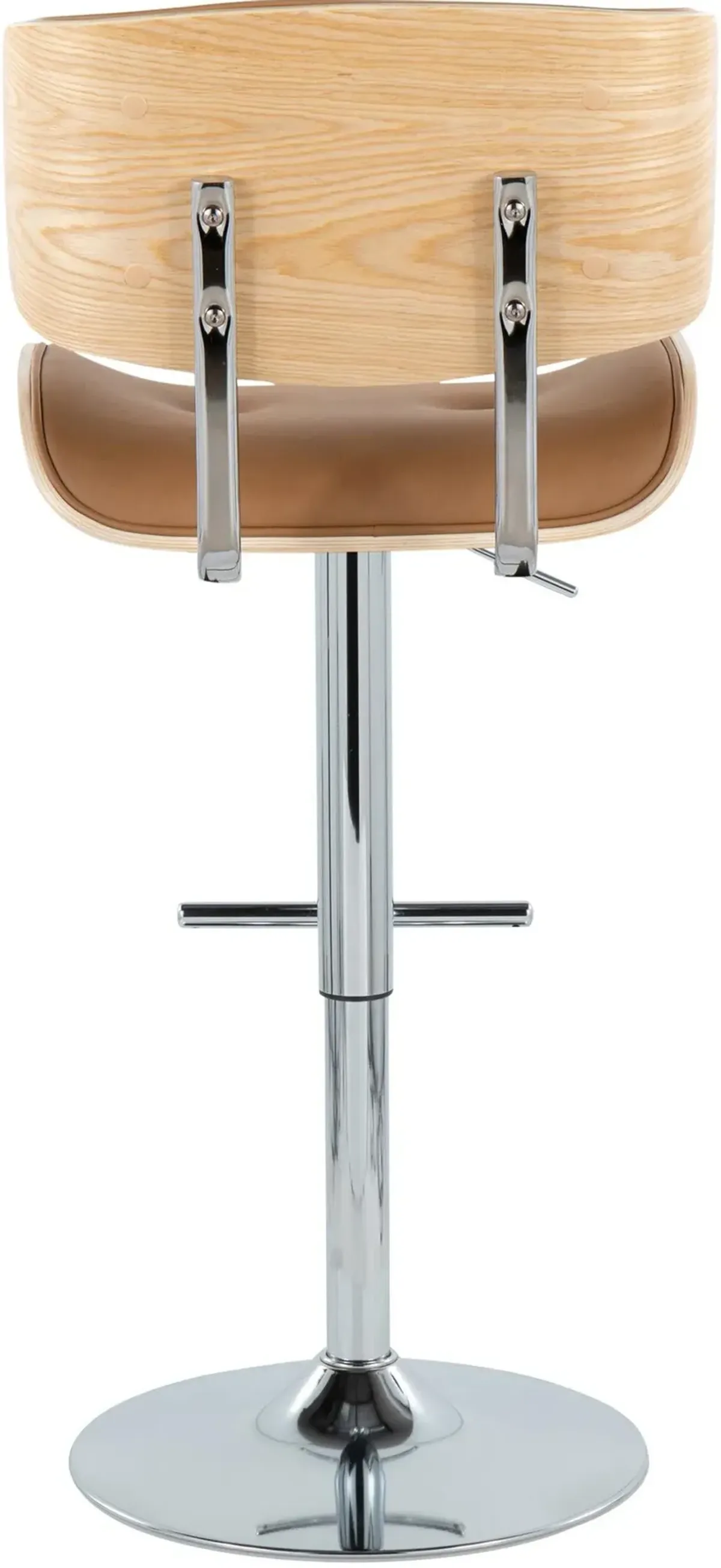 Blakely Set of 2 Adjustable Swivel Bar Stools - Brown/Chrome