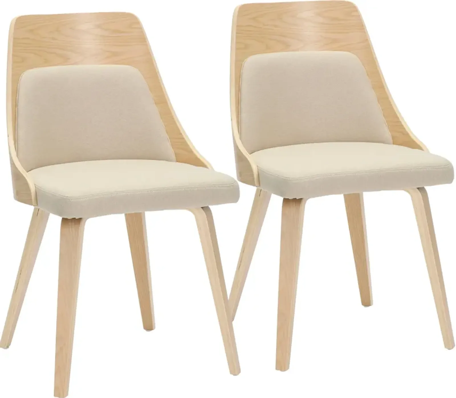 Carla Set of 2 Dining Chairs - Cream/Natural