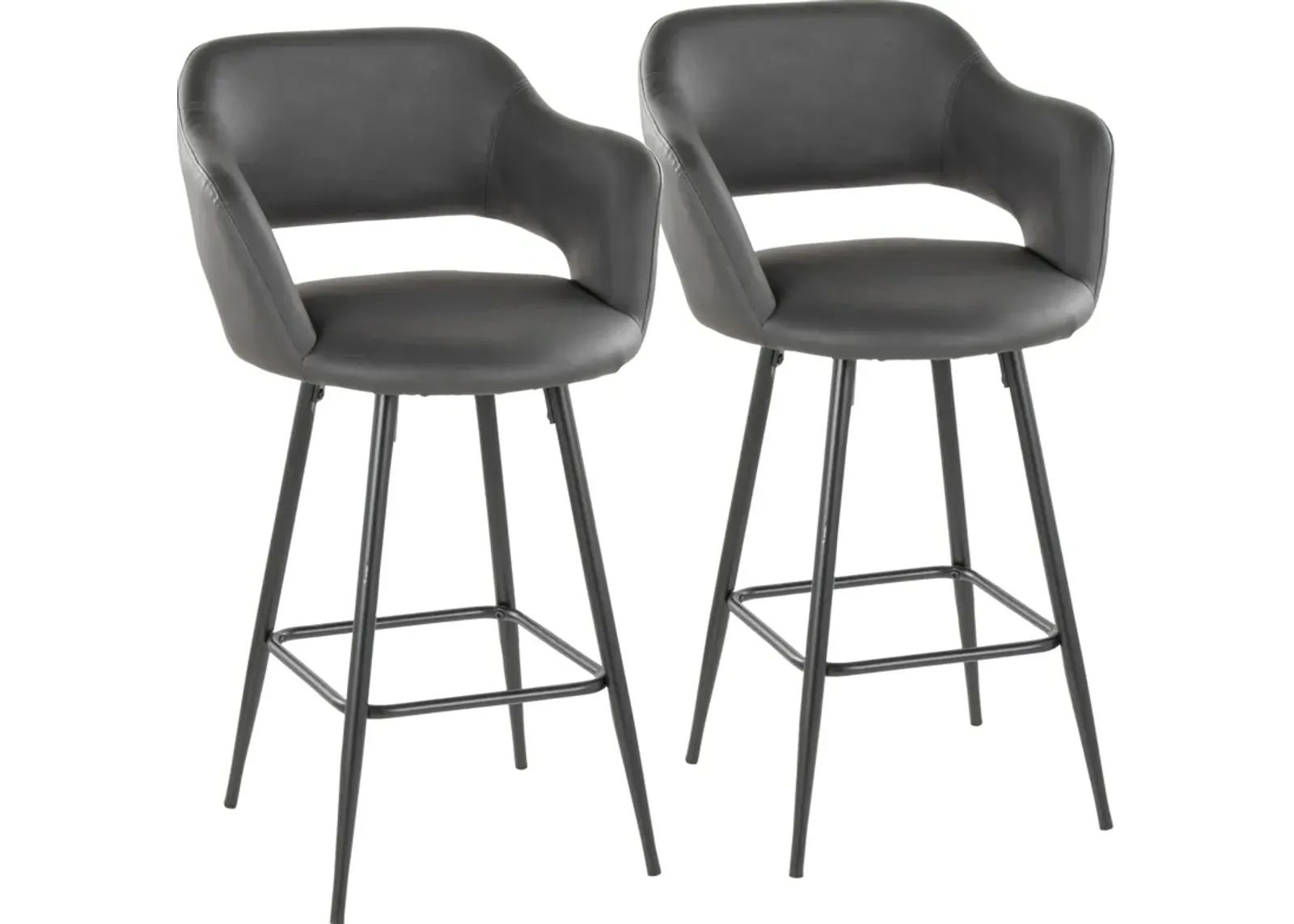 Daina Set of 2 Counter-Height Stools - Gray/Black