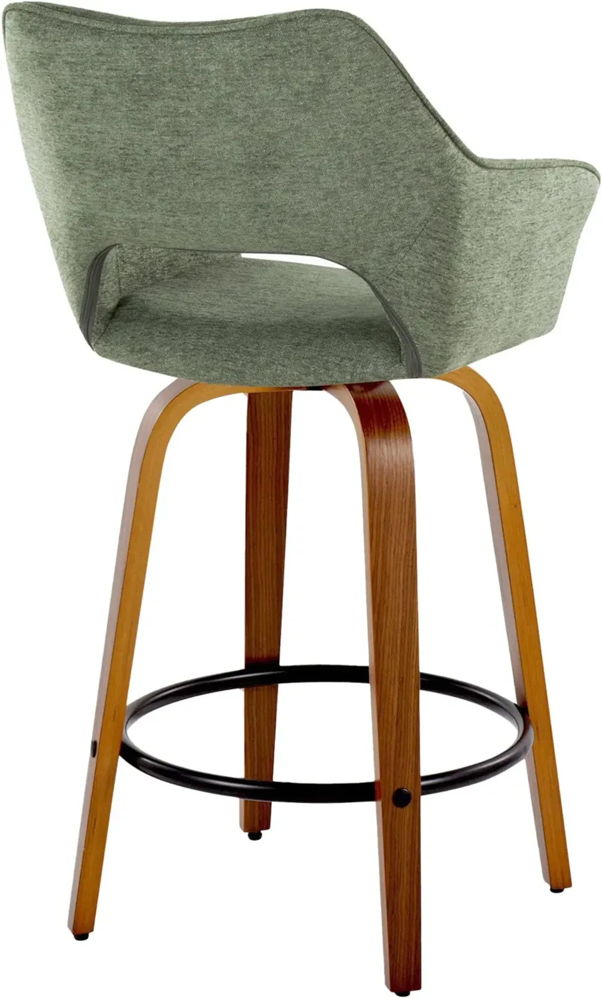 Casio Set of 2 Swivel Counter-Height Stools - Green/Light Walnut