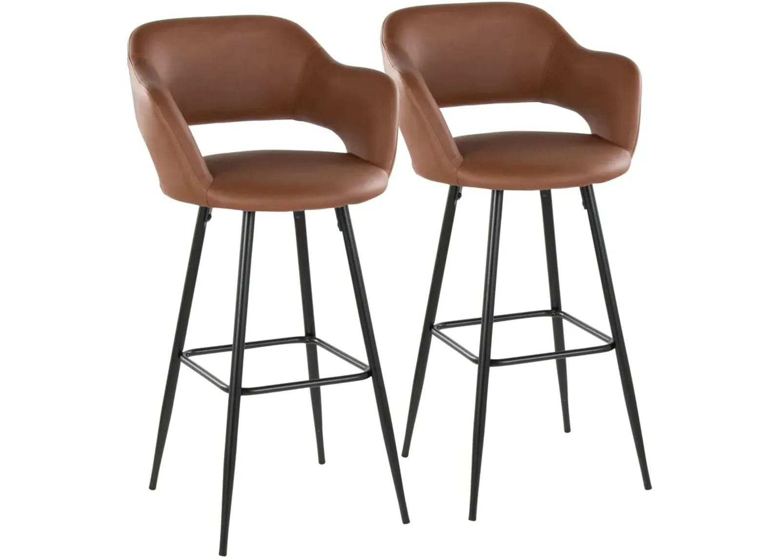 Daina Set of 2 Bar Stools - Brown/Black